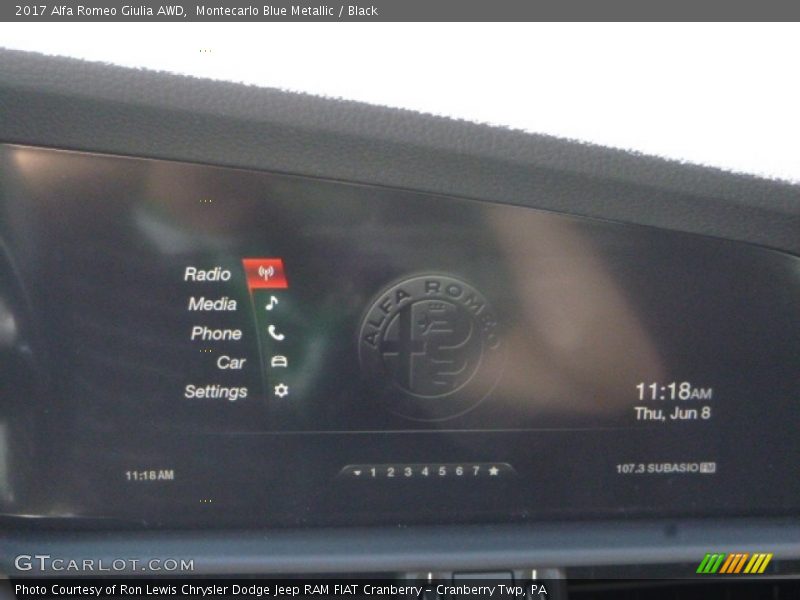 Montecarlo Blue Metallic / Black 2017 Alfa Romeo Giulia AWD