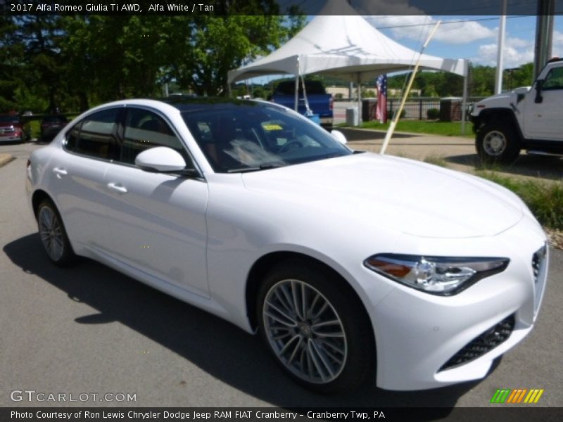 Alfa White / Tan 2017 Alfa Romeo Giulia Ti AWD