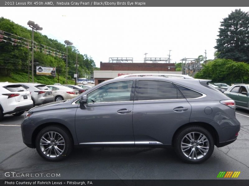 Nebula Gray Pearl / Black/Ebony Birds Eye Maple 2013 Lexus RX 450h AWD