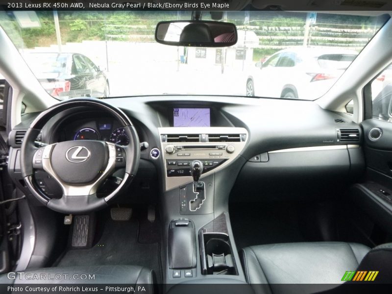 Nebula Gray Pearl / Black/Ebony Birds Eye Maple 2013 Lexus RX 450h AWD