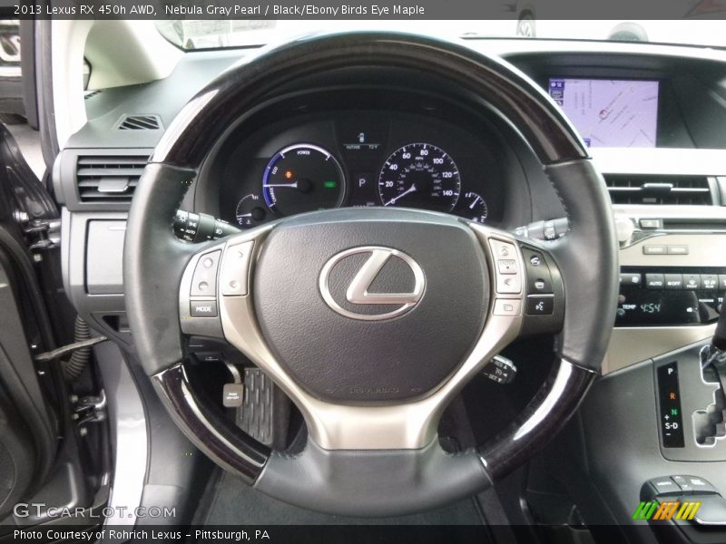 Nebula Gray Pearl / Black/Ebony Birds Eye Maple 2013 Lexus RX 450h AWD