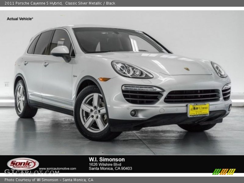 Classic Silver Metallic / Black 2011 Porsche Cayenne S Hybrid