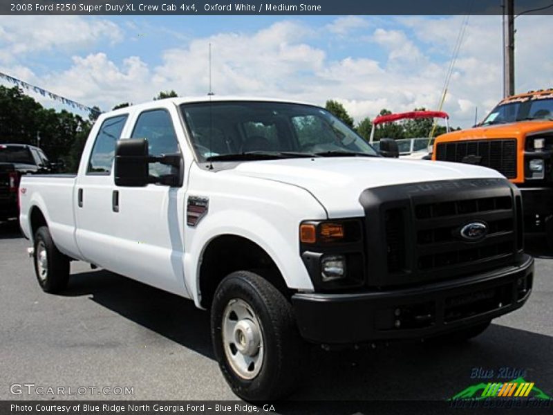 Oxford White / Medium Stone 2008 Ford F250 Super Duty XL Crew Cab 4x4