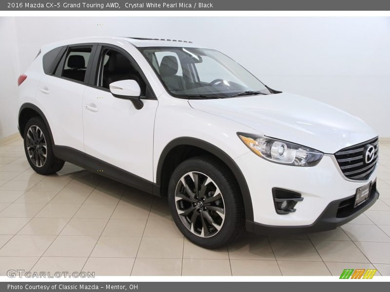 Crystal White Pearl Mica / Black 2016 Mazda CX-5 Grand Touring AWD