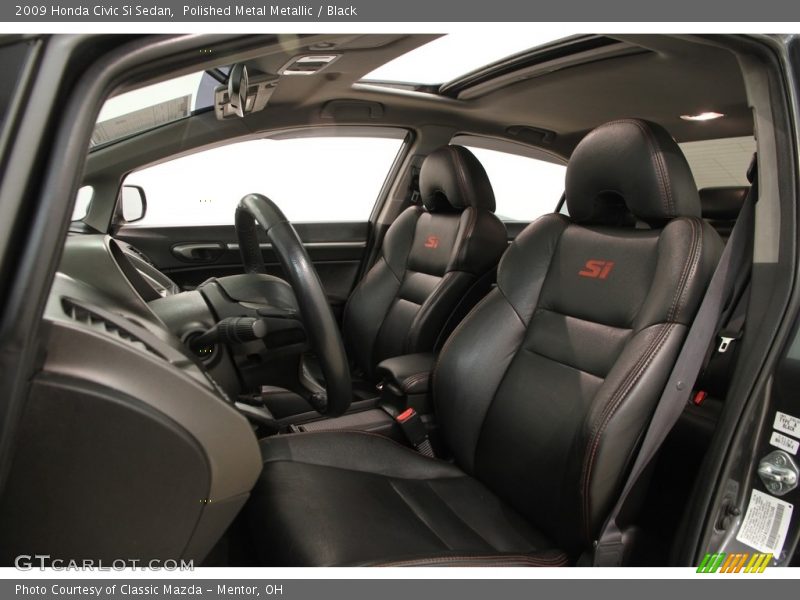 Polished Metal Metallic / Black 2009 Honda Civic Si Sedan