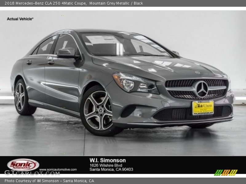 Mountain Grey Metallic / Black 2018 Mercedes-Benz CLA 250 4Matic Coupe