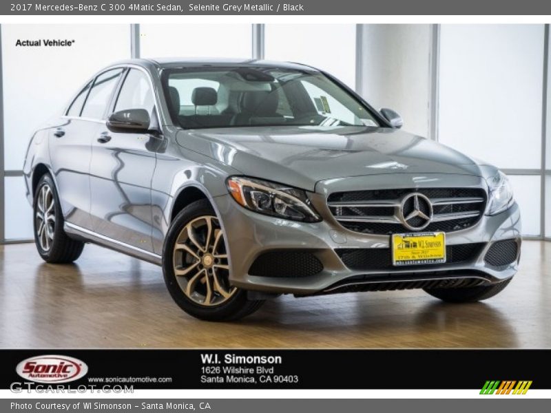 Selenite Grey Metallic / Black 2017 Mercedes-Benz C 300 4Matic Sedan