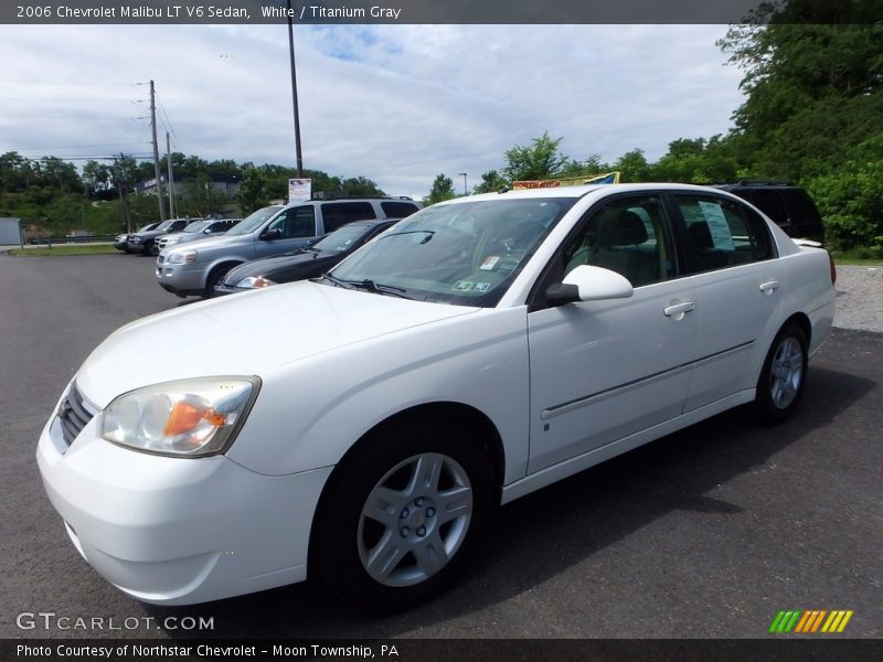 White / Titanium Gray 2006 Chevrolet Malibu LT V6 Sedan