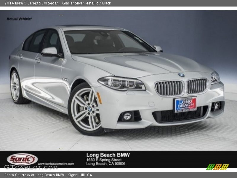 Glacier Silver Metallic / Black 2014 BMW 5 Series 550i Sedan
