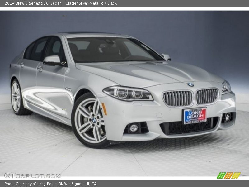 Glacier Silver Metallic / Black 2014 BMW 5 Series 550i Sedan