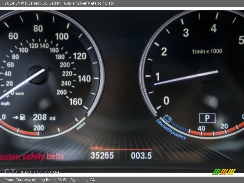 Glacier Silver Metallic / Black 2014 BMW 5 Series 550i Sedan