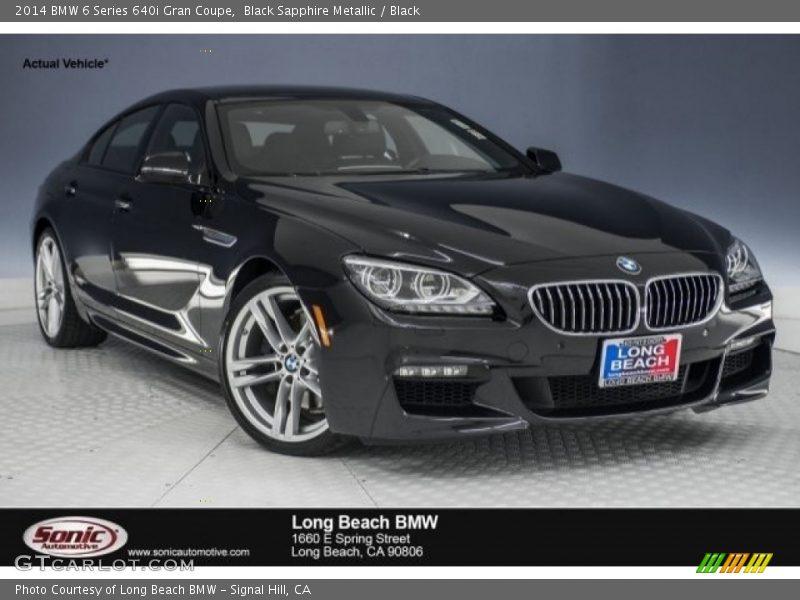 Black Sapphire Metallic / Black 2014 BMW 6 Series 640i Gran Coupe