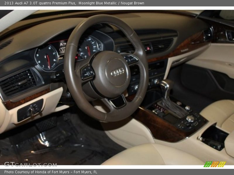 Moonlight Blue Metallic / Nougat Brown 2013 Audi A7 3.0T quattro Premium Plus