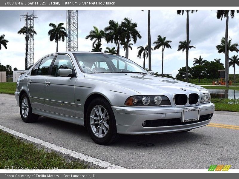 Titanium Silver Metallic / Black 2003 BMW 5 Series 525i Sedan