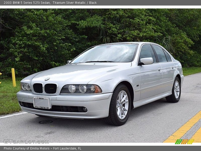 Titanium Silver Metallic / Black 2003 BMW 5 Series 525i Sedan