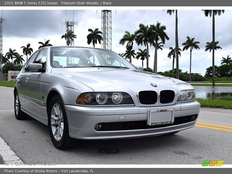 Titanium Silver Metallic / Black 2003 BMW 5 Series 525i Sedan