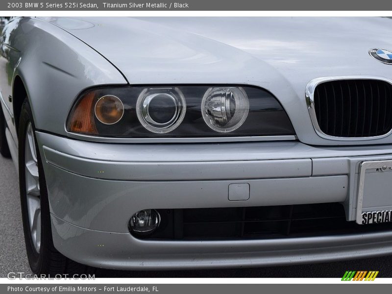 Titanium Silver Metallic / Black 2003 BMW 5 Series 525i Sedan