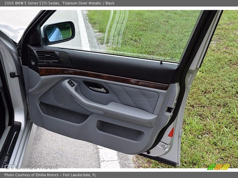 Titanium Silver Metallic / Black 2003 BMW 5 Series 525i Sedan