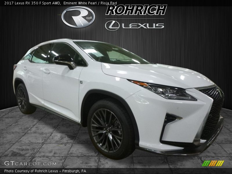 Eminent White Pearl / Rioja Red 2017 Lexus RX 350 F Sport AWD