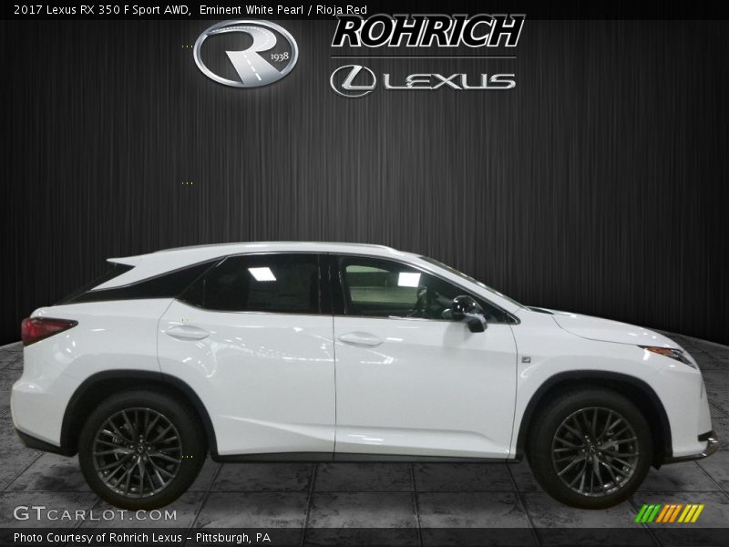 Eminent White Pearl / Rioja Red 2017 Lexus RX 350 F Sport AWD