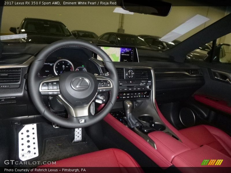 Eminent White Pearl / Rioja Red 2017 Lexus RX 350 F Sport AWD