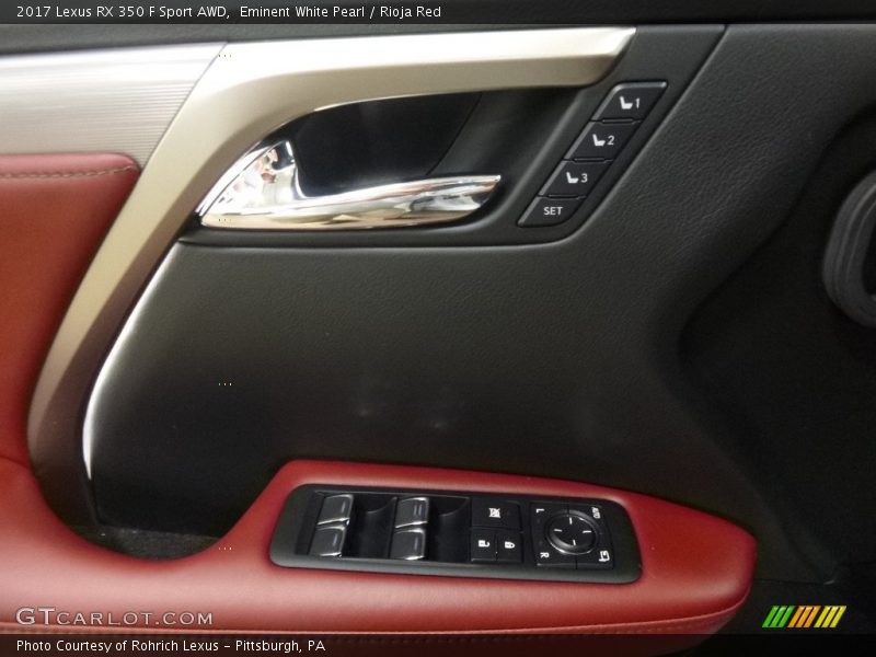 Eminent White Pearl / Rioja Red 2017 Lexus RX 350 F Sport AWD