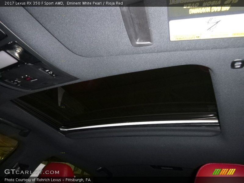 Eminent White Pearl / Rioja Red 2017 Lexus RX 350 F Sport AWD