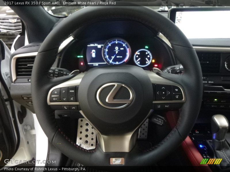 Eminent White Pearl / Rioja Red 2017 Lexus RX 350 F Sport AWD