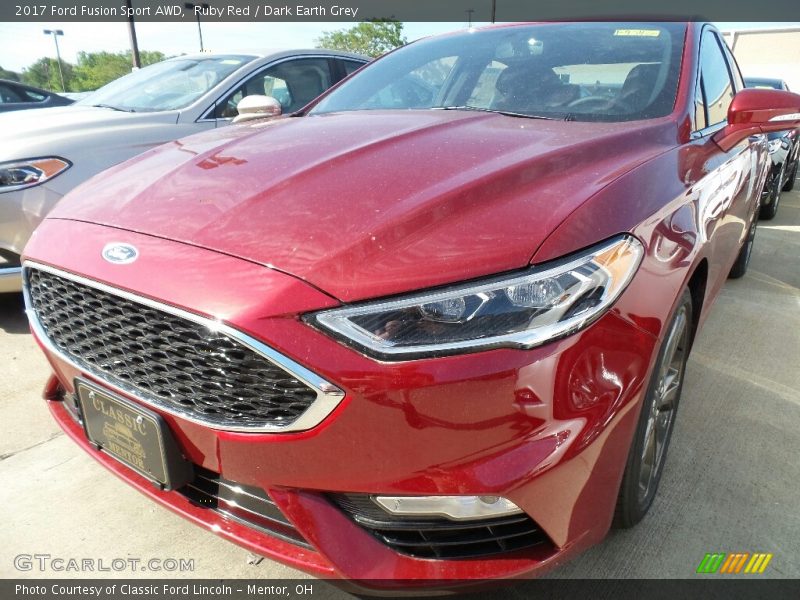 Ruby Red / Dark Earth Grey 2017 Ford Fusion Sport AWD