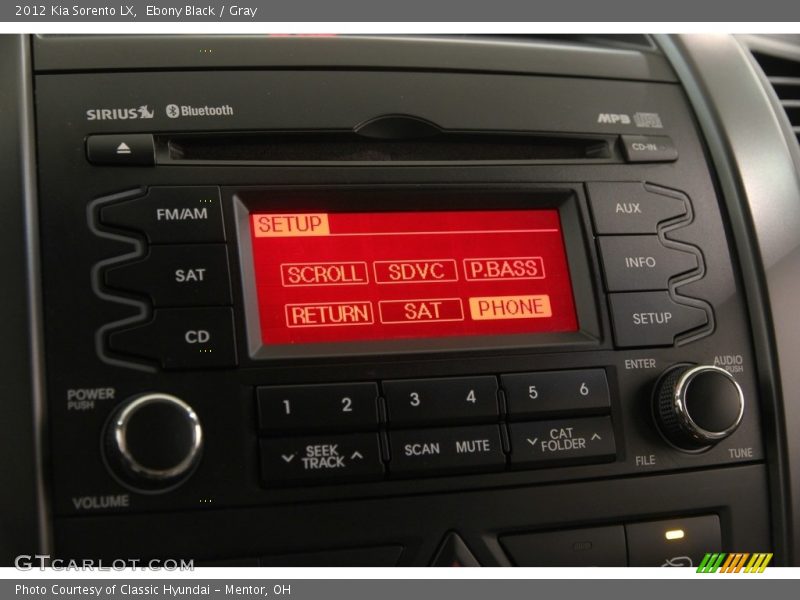 Ebony Black / Gray 2012 Kia Sorento LX