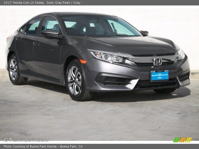 Sonic Gray Pearl / Gray 2017 Honda Civic LX Sedan