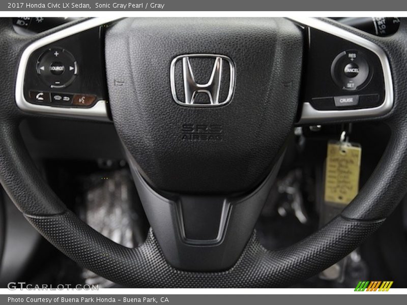 Sonic Gray Pearl / Gray 2017 Honda Civic LX Sedan