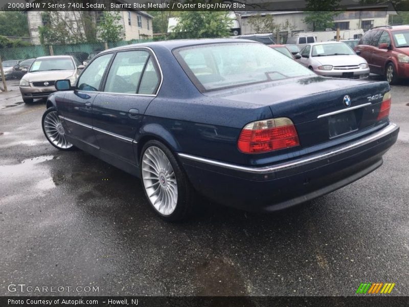 Biarritz Blue Metallic / Oyster Beige/Navy Blue 2000 BMW 7 Series 740iL Sedan