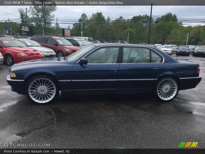 Biarritz Blue Metallic / Oyster Beige/Navy Blue 2000 BMW 7 Series 740iL Sedan