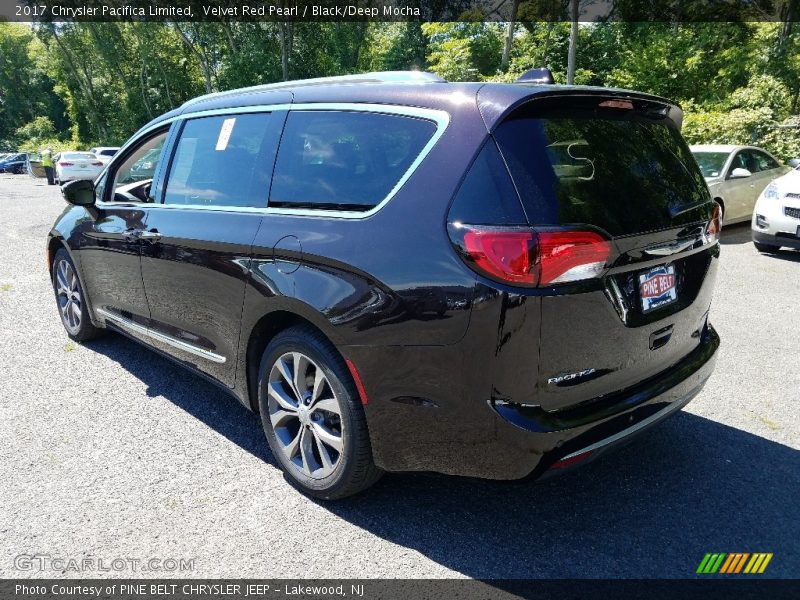 Velvet Red Pearl / Black/Deep Mocha 2017 Chrysler Pacifica Limited