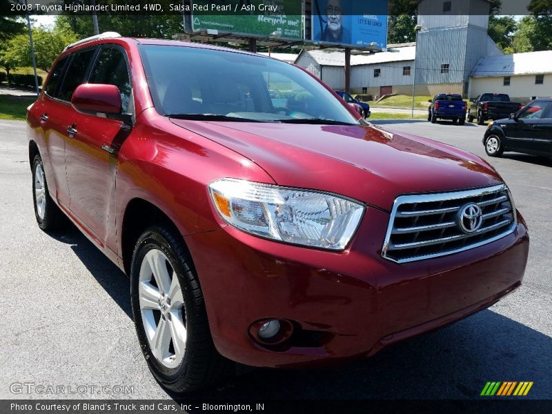 Salsa Red Pearl / Ash Gray 2008 Toyota Highlander Limited 4WD