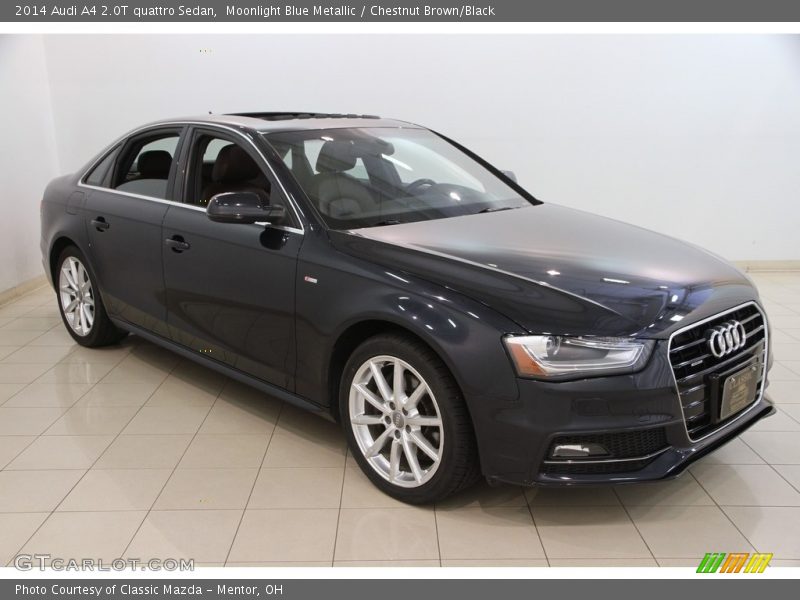 Moonlight Blue Metallic / Chestnut Brown/Black 2014 Audi A4 2.0T quattro Sedan