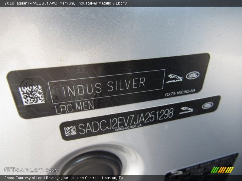2018 F-PACE 35t AWD Premium Indus Silver Metallic Color Code MEN