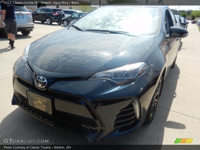 Galactic Aqua Mica / Black 2017 Toyota Corolla SE