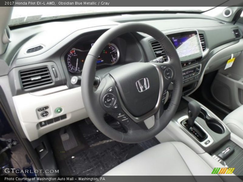 Obsidian Blue Metallic / Gray 2017 Honda Pilot EX-L AWD