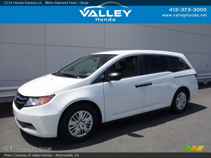 White Diamond Pearl / Beige 2014 Honda Odyssey LX