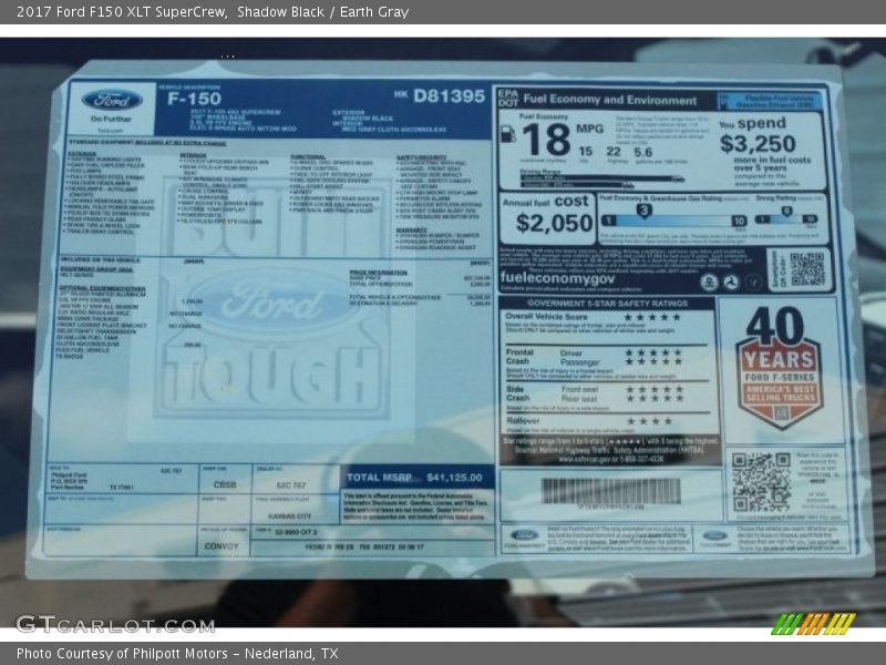 Shadow Black / Earth Gray 2017 Ford F150 XLT SuperCrew