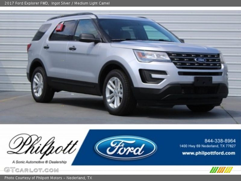 Ingot Silver / Medium Light Camel 2017 Ford Explorer FWD