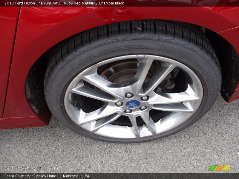 Ruby Red Metallic / Charcoal Black 2013 Ford Fusion Titanium AWD