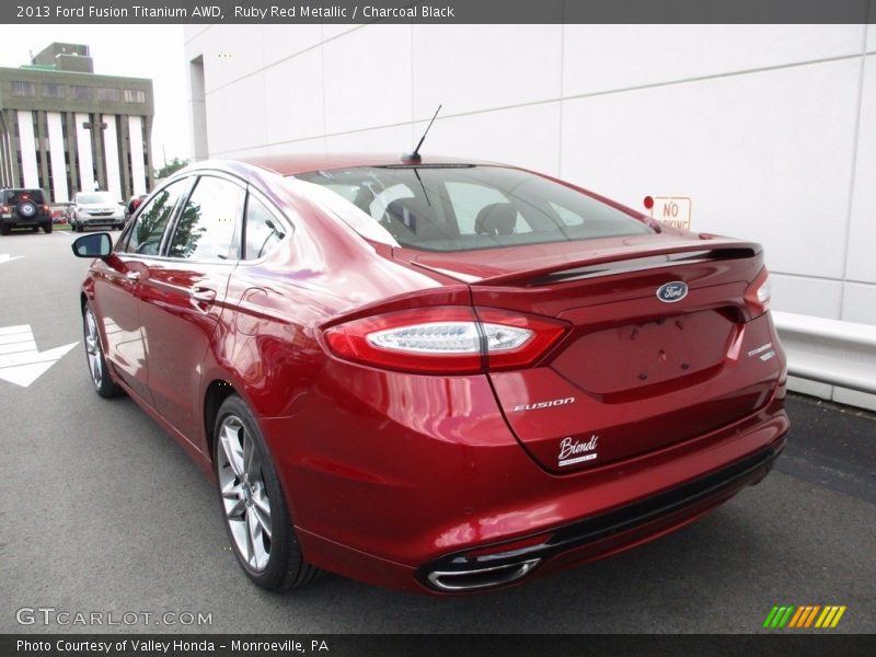 Ruby Red Metallic / Charcoal Black 2013 Ford Fusion Titanium AWD