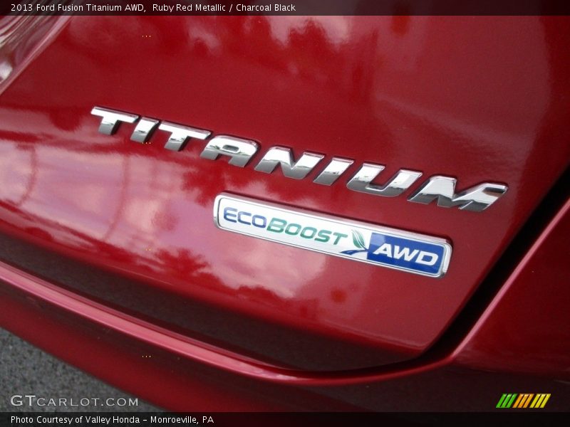Ruby Red Metallic / Charcoal Black 2013 Ford Fusion Titanium AWD