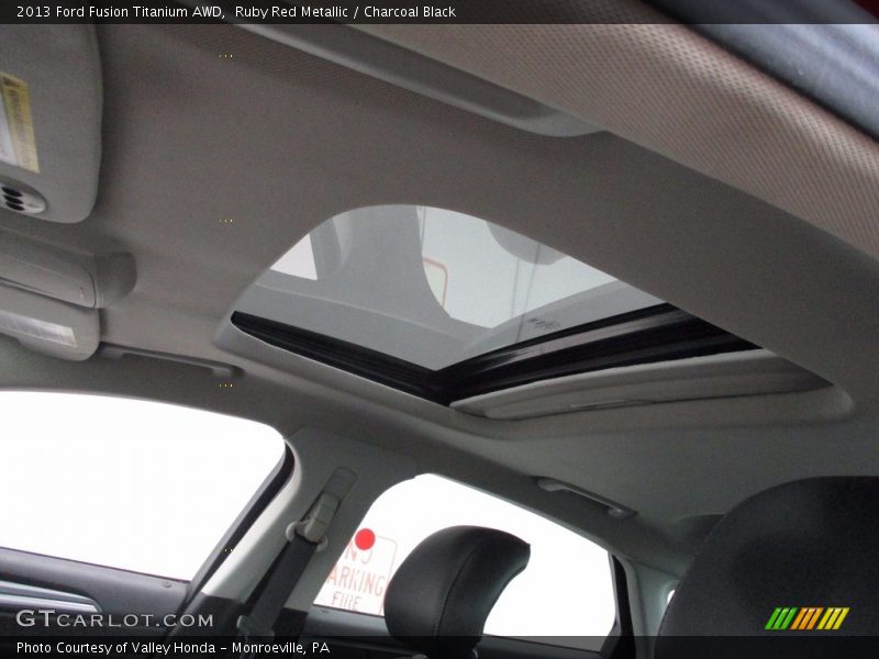 Ruby Red Metallic / Charcoal Black 2013 Ford Fusion Titanium AWD