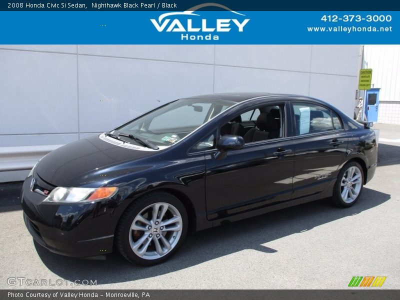 Nighthawk Black Pearl / Black 2008 Honda Civic Si Sedan