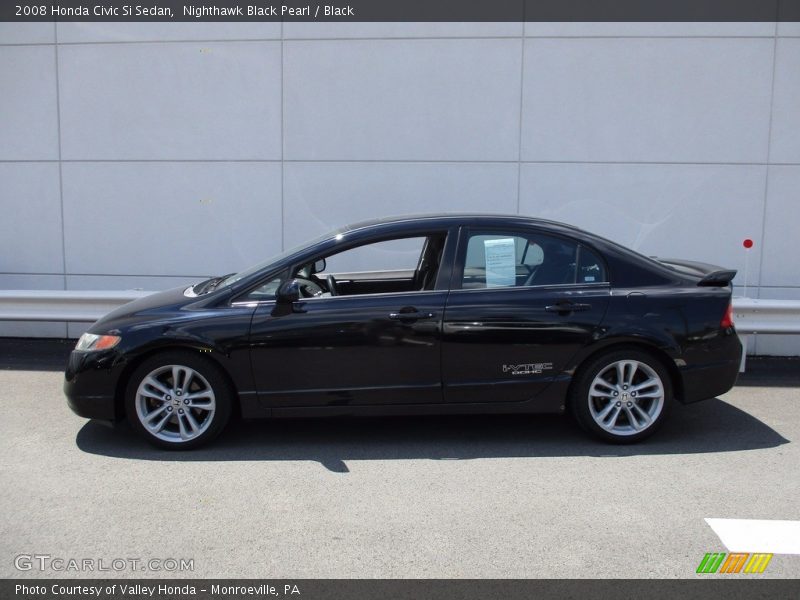 Nighthawk Black Pearl / Black 2008 Honda Civic Si Sedan