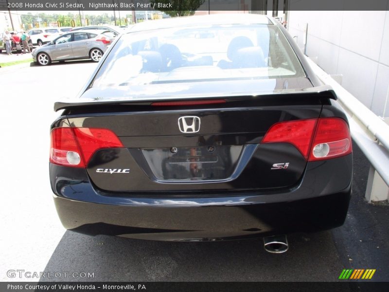Nighthawk Black Pearl / Black 2008 Honda Civic Si Sedan